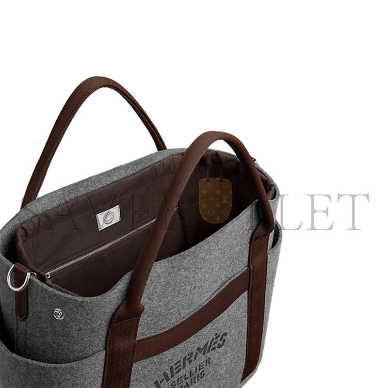 HERMES GROOM WOOL HANDBAG WOMEN'S STAINLESS STEE H007956EK1V (54*34*17.5cm)